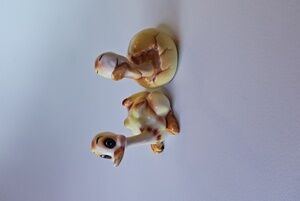 Vintage Josef Originals Miniture Porcelain Baby Ostrich and mom Figurines